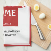 パーソナライズされた不動産仲介業者からクライアントへの新しいホーム キッチンタオル (四つ折り)