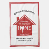 パーソナライズされた不動産仲介業者からクライアントへの新しいホーム キッチンタオル (縦)