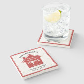 パーソナライズされた不動産仲介業者からクライアントへの新しいホーム ストーンコースター (横)