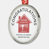 パーソナライズされた不動産仲介業者からクライアントへの新しいホーム メタルオーナメント (左)