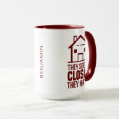 パーソナライズされた不動産仲介業者が私を閉じるGagを見る マグカップ (正面右)