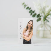 パーソナライズされた不動産仲介業者モダン縦型フォトデザイン 名刺 (スタンド正面)