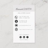 パーソナライズされた不動産仲介業者モダン縦型フォトデザイン 名刺 (裏面)