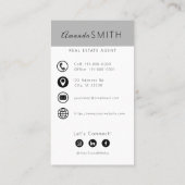 パーソナライズされた不動産仲介業者モダン縦型フォトデザイン 名刺 (裏面)