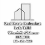 パーソナライズされた不動産仲介業者実在エステートラップトップ シール (正面)