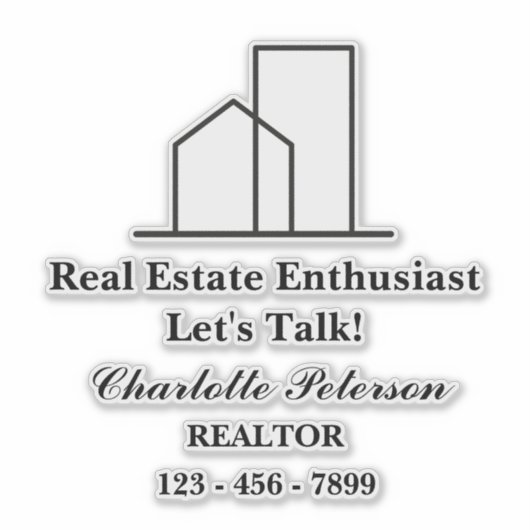 パーソナライズされた不動産仲介業者実在エステートラップトップ シール (正面)