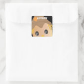 パーソナライズされた不気味かかしハロウィンステッカー スクエアシール (バッグ)