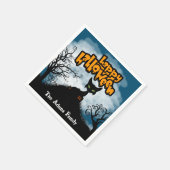 パーソナライズされた不気味ハッピーハローウィンパーティー スタンダードカクテルナプキン (角)