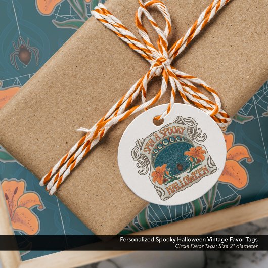 パーソナライズされた不気味ハロウィーンヴィンテージメッセージカード フェイバータグ