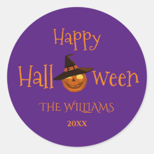 パーソナライズされた不気味パンプキンハロウィーン ラウンドシール