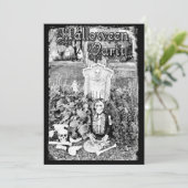 パーソナライズされた不気味墓ハローウィンパーティ 招待状 (スタンド正面)