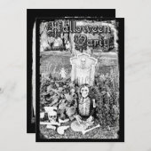 パーソナライズされた不気味墓ハローウィンパーティ 招待状 (正面/裏面)