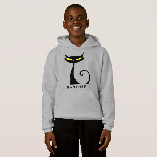 パーソナライズされた世紀半モダンばの黒猫 (正面フル)