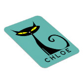 パーソナライズされた世紀半モダンばの黒猫 マグネット (右側)