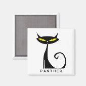パーソナライズされた世紀半モダンばの黒猫 マグネット (正面/裏面)