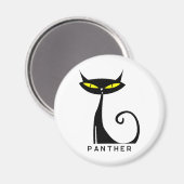 パーソナライズされた世紀半モダンばの黒猫 マグネット (正面/裏面)