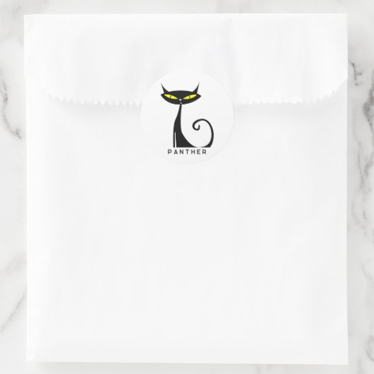 パーソナライズされた世紀半モダンばの黒猫 ラウンドシール (バッグ)