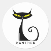 パーソナライズされた世紀半モダンばの黒猫 ラウンドシール (正面)