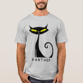 パーソナライズされた世紀半モダンばの黒猫 Tシャツ (正面)