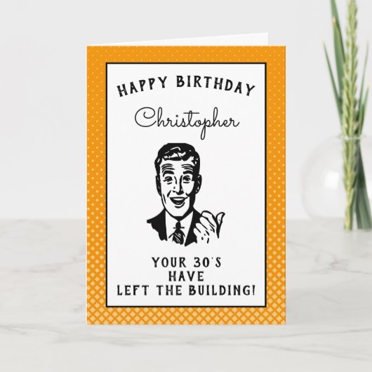 パーソナライズされた丘の上の40歳の誕生日おもしろい カード (正面)