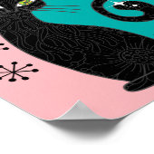 パーソナライズされた中世紀モダン原子猫レトロ ポスター (角)