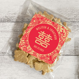 パーソナライズされた中国の結婚二重の幸せ スクエアシール