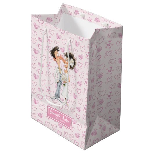 パーソナライズされた予測できな新婦抱き枕結婚ズ ミディアムペーパーバッグ (正面アングル)