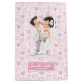 パーソナライズされた予測できな新婦抱き枕結婚ズ ミディアムペーパーバッグ (正面)