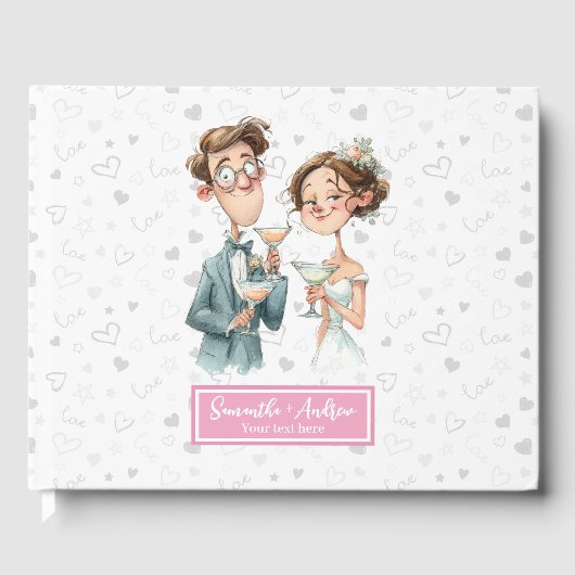 パーソナライズされた予測できな結婚Guest Book 笑わされる ゲストブック (正面)