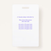 パーソナライズされた予防接種ID写真QRコード バッジ (裏面)