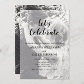 パーソナライズされた二フォト婚約パーティ招待状 招待状 (正面/裏面)