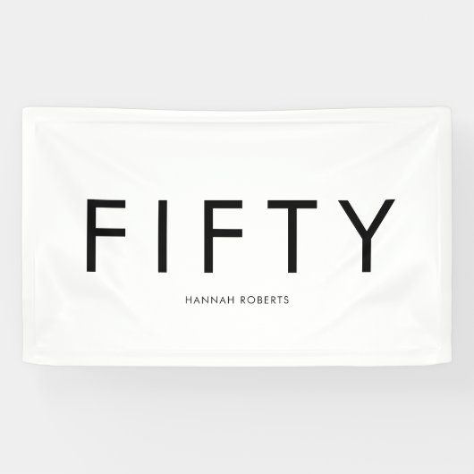 パーソナライズされた五十歳の誕生日パーティー 横断幕 (横)