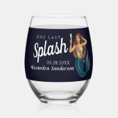 パーソナライズされた人魚のハッピーアワーのためのワインボトル ステムなしワイングラス (裏面)