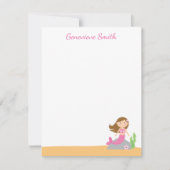 パーソナライズされた人魚の文房具 ノートカード (正面)