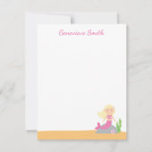 パーソナライズされた人魚の文房具 | ブロンドピンク 招待状 (正面)