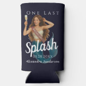 パーソナライズされた人魚バチェロレッテビーチ スリム缶クーラー (裏面)