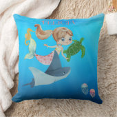 パーソナライズされた人魚 クッション (ブランケット)