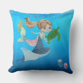 パーソナライズされた人魚 クッション (正面)