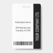 パーソナライズされた企業のモダン従業員ブラックID バッジ (Back)