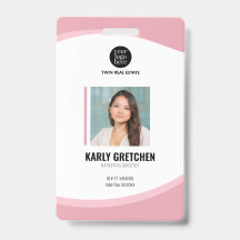 パーソナライズされた企業のモダン従業員IDピンク