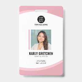 パーソナライズされた企業のモダン従業員IDピンク バッジ