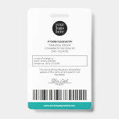 パーソナライズされた企業のモダン従業員ID緑 バッジ (裏面)