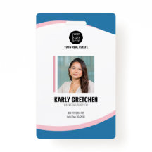 パーソナライズされた企業のモダン社員の青いピンク