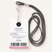 パーソナライズされた企業のモダン社員の青いピンク バッジ (裏面ランヤード)