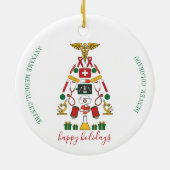 パーソナライズされた企業の医療センター セラミックオーナメント (裏面)