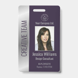 パーソナライズされた企業の従業員の紫ID バッジ