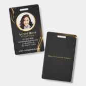 パーソナライズされた企業の従業員の黒ID バッジ (正面＆裏面)