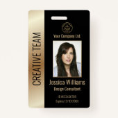 パーソナライズされた企業の従業員の黒ID バッジ (正面)