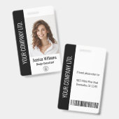 パーソナライズされた企業の従業員の黒ID バッジ (正面＆裏面)