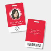 パーソナライズされた企業の従業員ID赤 バッジ (正面&裏面)